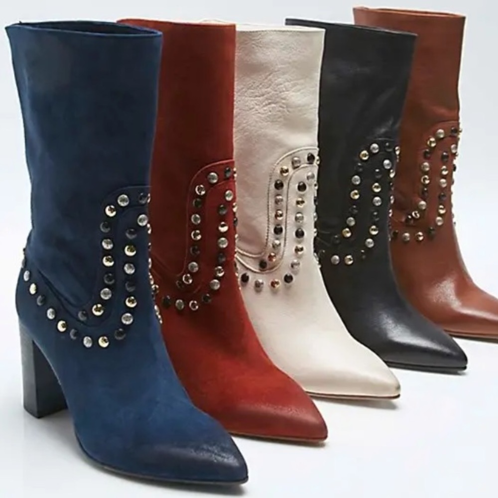 Free People Studded Dakota Heel Boots - Picture 12 of 13